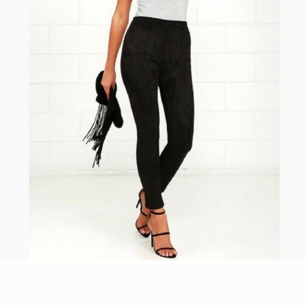 Zara Black Suede Women's Pants Size S & M 1 Ea.  (IMHO) Form Fitting